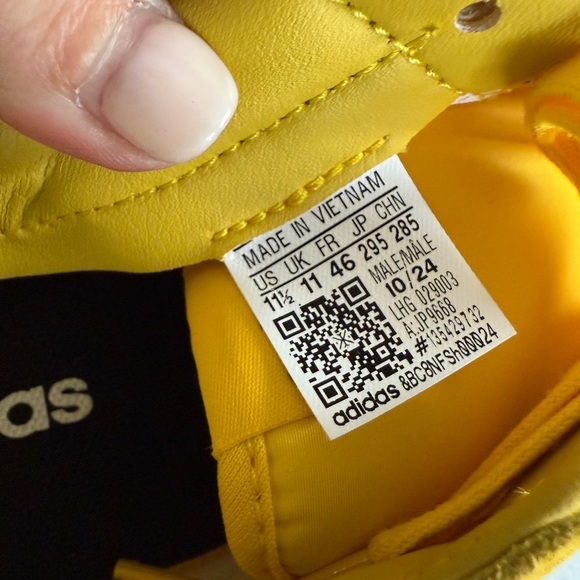 Adidas Men's Yellow and Blue Barreda Sneakers - Size 11.5 - Picture 7 of 7